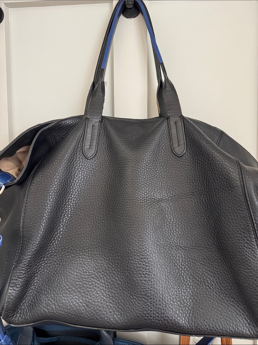 Cole Haan Black Pebbled Leather Travel Tote